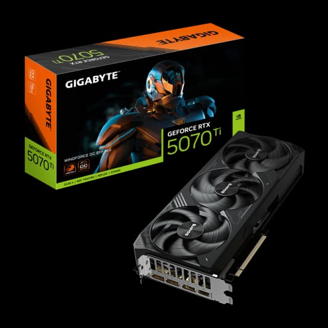 Gigabyte GeForce RTX 5070 Ti WINDFORCE OC V2 16GB GDDR7 Graphics Card - N507TWF3OCV2-16GD