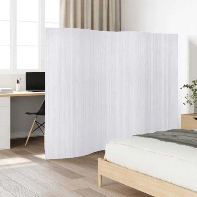 vidaXL Room Divider Bamboo White 250x165cm Indoor Wall Panel Screen Partition