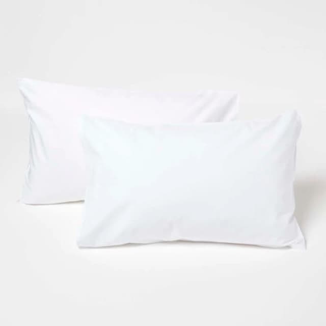 Homescapes Cotton Kids Pillowcases 40 x 60cm 200 Thread Count, 2 Pack White