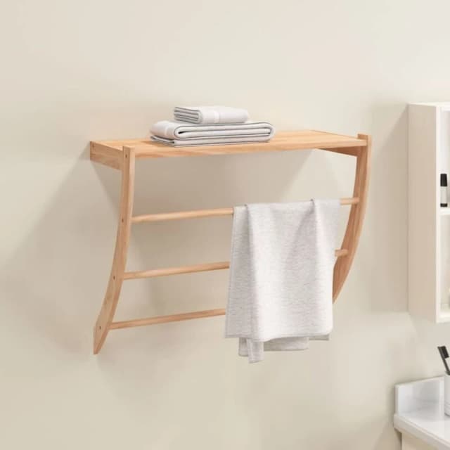 vidaXL Towel Rack 60X25.5X49cm Solid Wood Walnut, Brown 350374