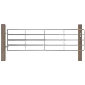 Vidaxl - 5 Bar Field Gate Steel (115-300)x90cm Silver - Silver