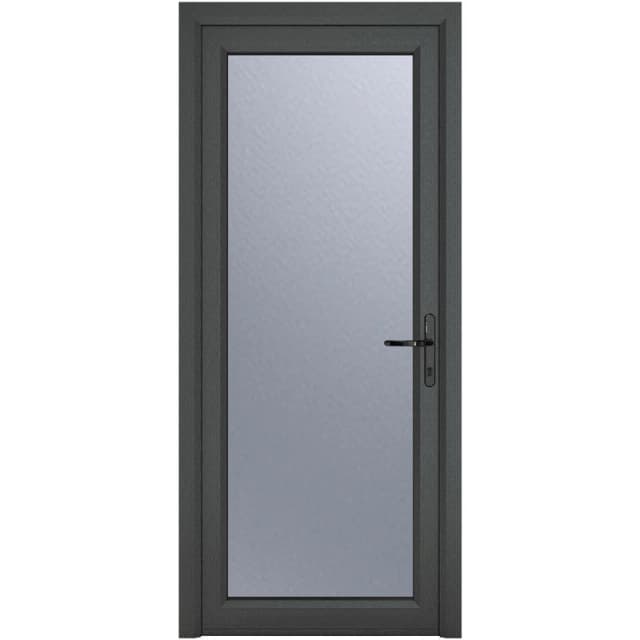 Crystal Triple Glazed Single Door Full Glass Grey/White Lh 840 X 2090Mm Obscure, Grey 1RLHGW84209OBTG
