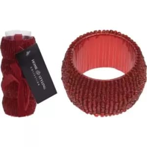 The Spirit Of Christmas 4Pc NapkinsRingSet24 - Red