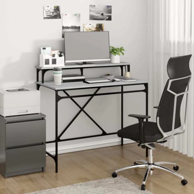 VIDAXL Desk Grey Sonoma 100x50x90cm Engineered Wood and Iron Vidaxl 8720845742027