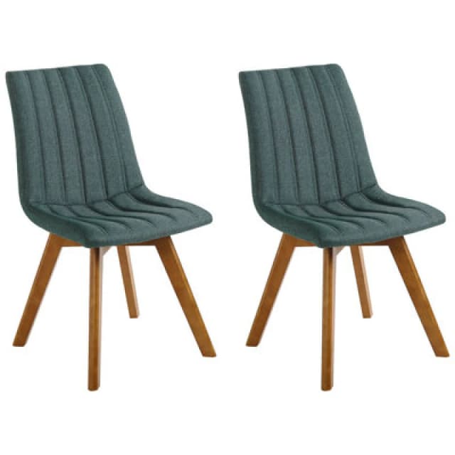 Beliani Set Of 2 Dining Chairs Calgary Dark Green
