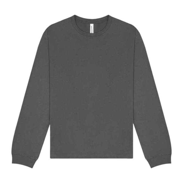 Bella + Canvas Mens Heavyweight Long-Sleeved T-Shirt XS in Charcoal Charcoal Male XS