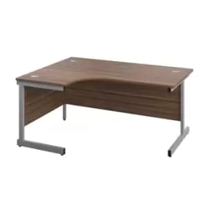 TC Group 1800X1200 Single Upright Left Hand Radial Desk Dark Walnut-Silver + Des