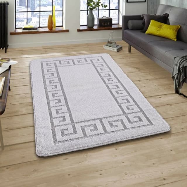 Smart Living Smart Living Plain Heavy Duty Machine Washable Hallway Kitchen Non Slip Door Mat in Silver Size: 80cm x 300cm Silver 80cm x 300cm Unise