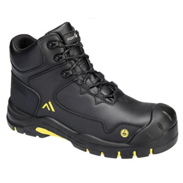 Portwest Apex Composite Mid ESD Safety Boots FC18BKY37 Colour: Black / Yellow