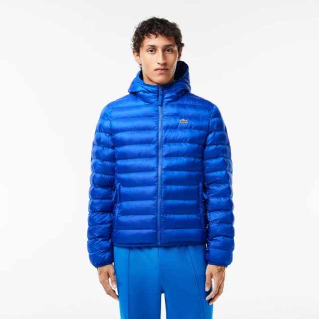 Lacoste Mens Slim Fit Short Puffer Jacket Cobalt male XS