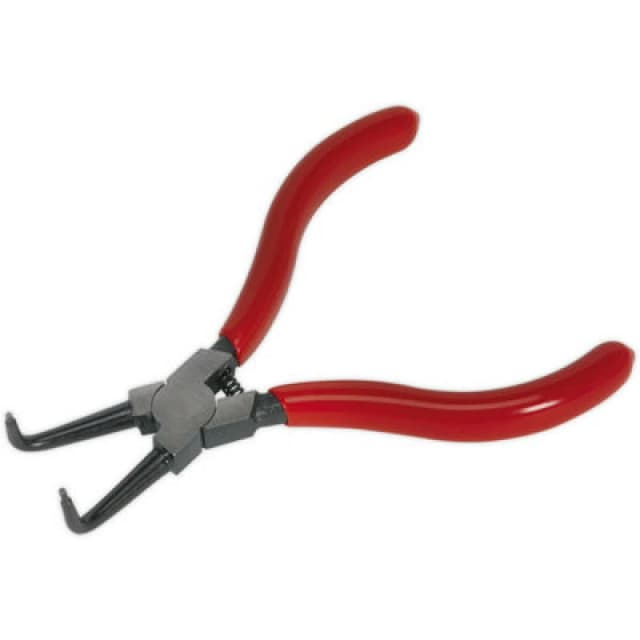 Loops 140mm Bent Nose Internal Circlip Pliers - Spring Loaded Jaws - Non-Slip Tips Multi
