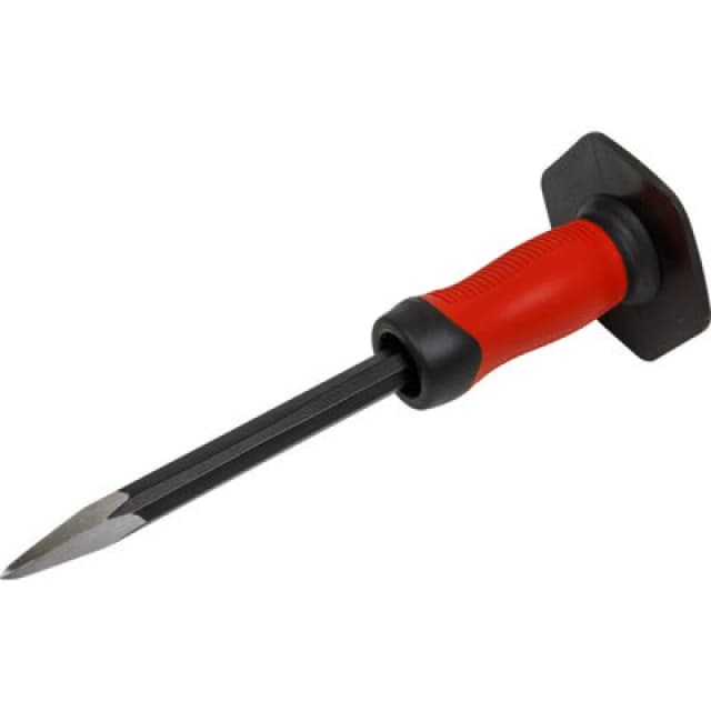 Loops 300mm Drop Forged Point Chisel - Octagonal Shaft - Comfort Protection Grip Metallics