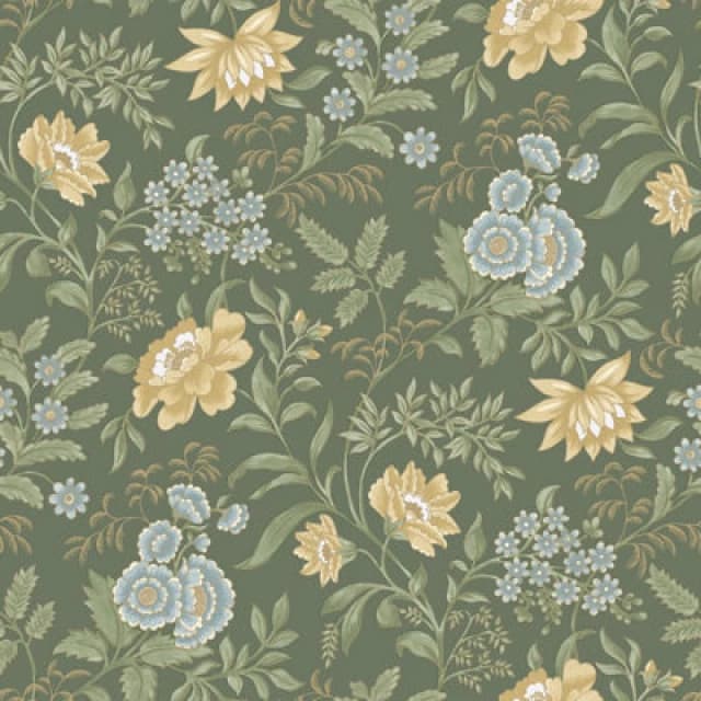 Garden Muse Wallpaper Sky Blue Evergreen Rasch 100029