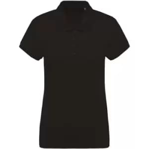 Kariban Womens/Ladies Organic Pique Polo Shirt (L) (Black)