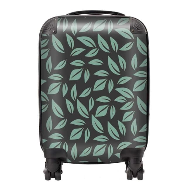 Warren Reed - Designer Delicate Leaf Suitcase in Green Size: Large Green Unisex Large