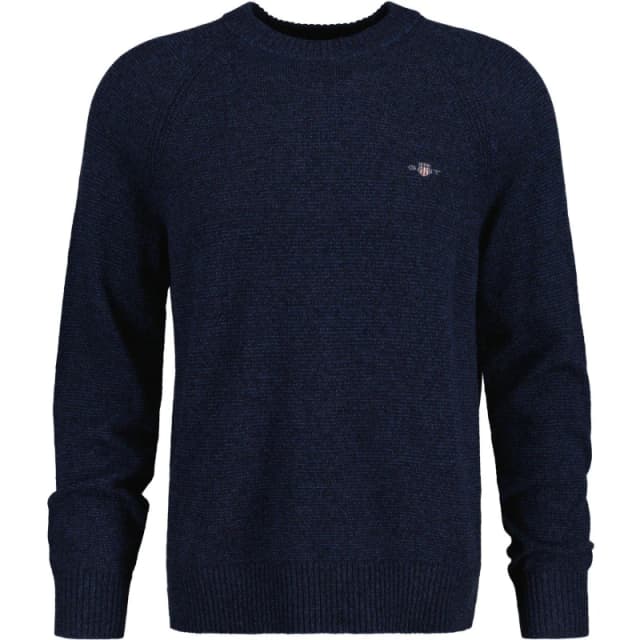 Gant Bicolored Crew Neck Sweater - Blue Blue 2XL