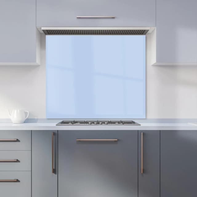 Warren Reed - Designer Pale Cornflour Blue Kitchen Splashback Size: 600mm x 750mm Blue Unisex 600mm x 750mm