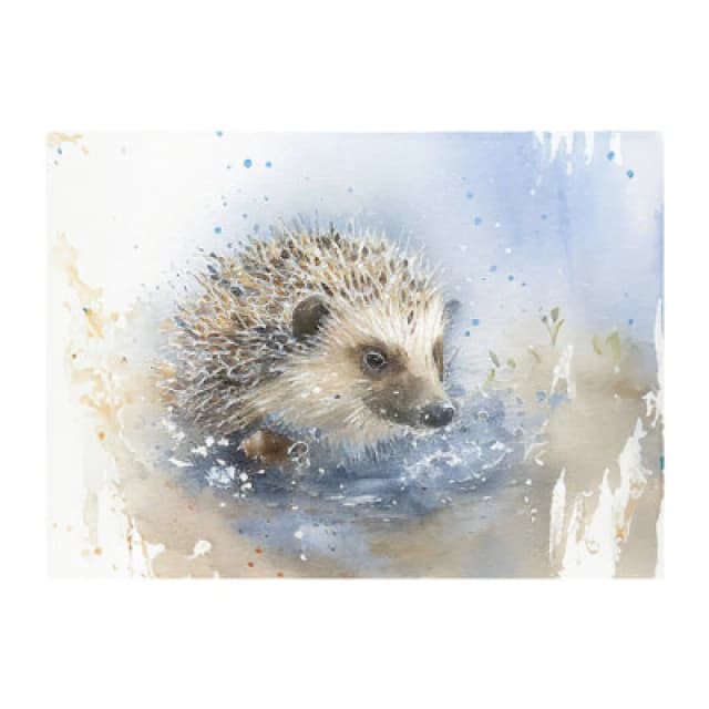 Warren Reed Designer Hedgehog Watercolour Glass Chopping Board
