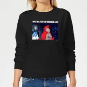 Disney The Little Mermaid Weekend Wait Womens Sweatshirt - Black