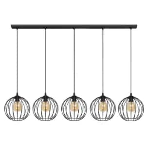 Mercure Straight Bar Pendant Ceiling Light Black 133cm
