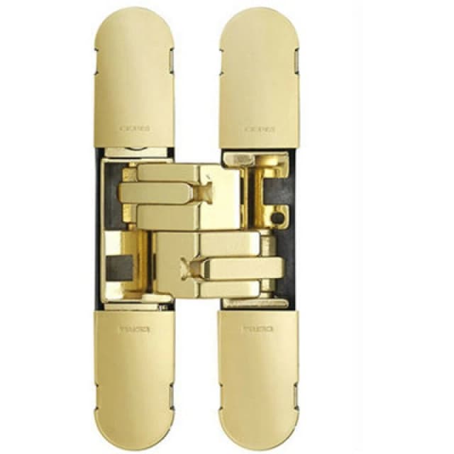 Loops 100 x 22mm Adjustable Medium Duty Concealed Hinge Brass Plated Internal Door Metallics
