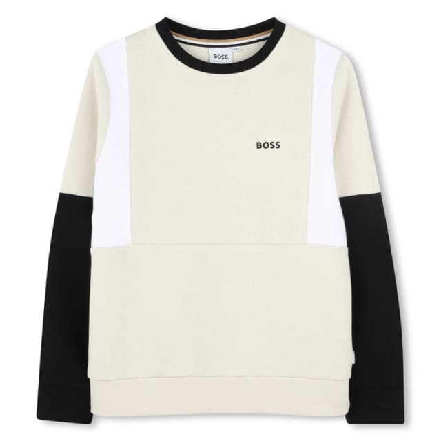 Boss Colour Block Sweatshirt Juniors - Cream Cream 3 - 4 Years
