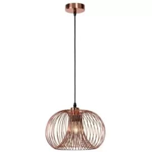 Lucide VINTI - Wire Pendant Light - Ø30cm - 1xE27 - Copper