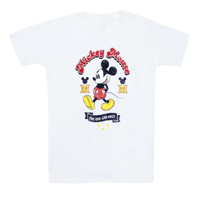 Disney Men One & Only Mickey Mouse T-Shirt in White Size: Medium White M Male 5063527558893