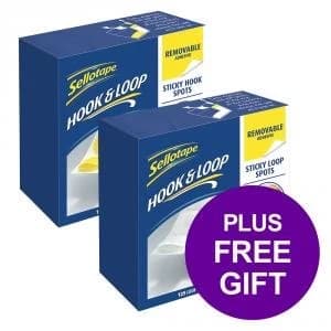 Sellotape Removable Hook Spots Pack 125 FREE Sellotape Removable Loop
