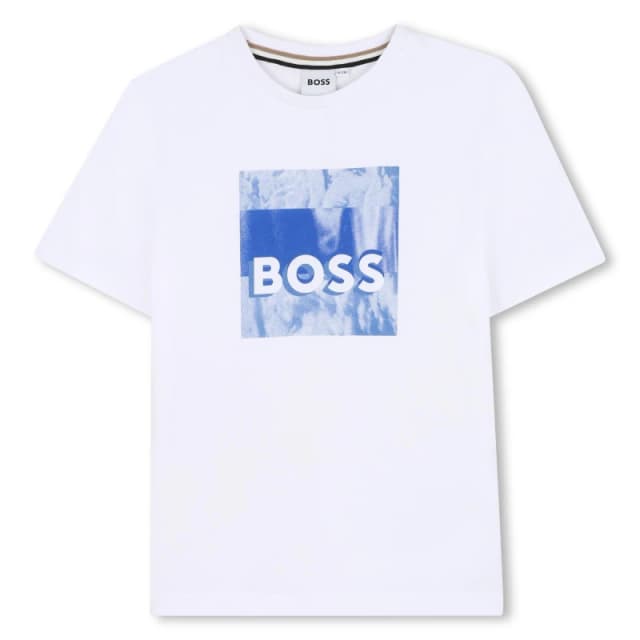 Boss Kids Woven Cloud Logo T-Shirt White male 12Y