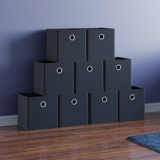 Lassic Vida Designs Durham Cube Storage Basket Set of 9 Black unisex Set of 9