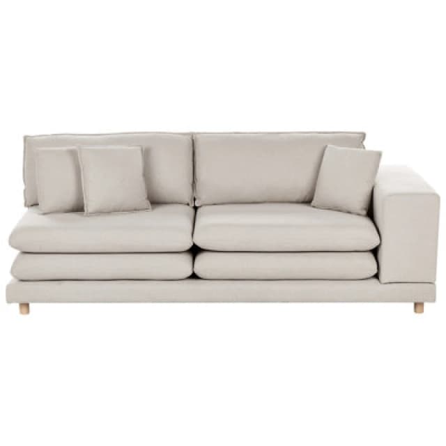 Beliani Sofa 2 Seater Heden Fabric Beige With Cushion