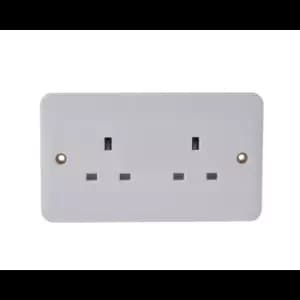Schneider Electric Lisse White Moulded - Unswitched Double Power Socket, Single Pole, 13A, GGBL3060, White, Pack of 5