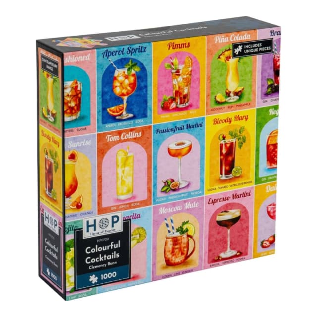 The House Of Puzzles Colourful Cocktails 1000 Piece Jigsaw Puzzle Size: 1000 Pieces Multicolor Unisex 1000 Pieces