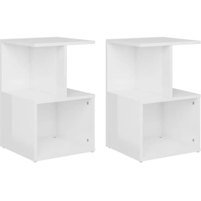 VIDAXL Bedside Cabinets 2 pcs High Gloss White 35x35x55cm Engineered Wood vidaXL 8720286558652