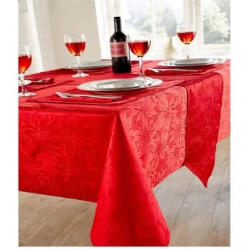 The Spirit Of Christmas Poinsettia Napkins - Red