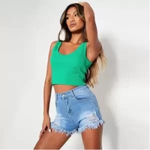 I Saw It First Petite Light Wash High Waisted Denim - Blue