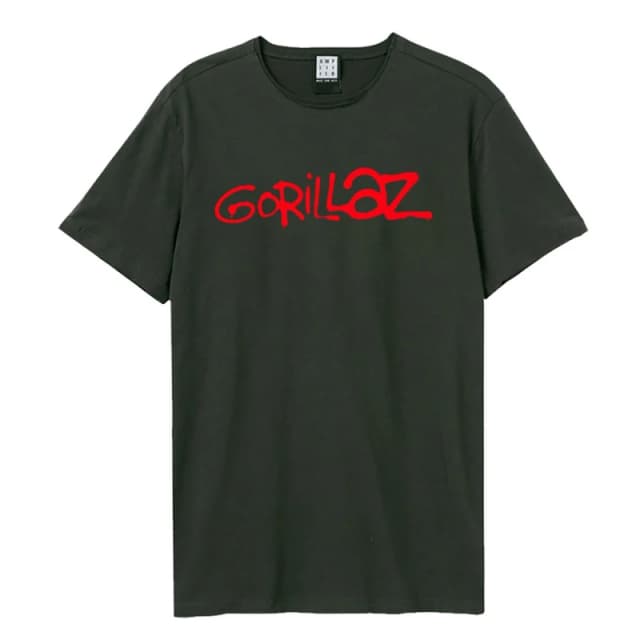 Amplified Amplified Men Gorillaz Logo T-Shirt in Black Size: Small Black S Male 5063470543922