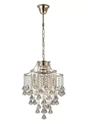 Inina Ceiling Pendant 4 Light E14 French Gold, Crystal