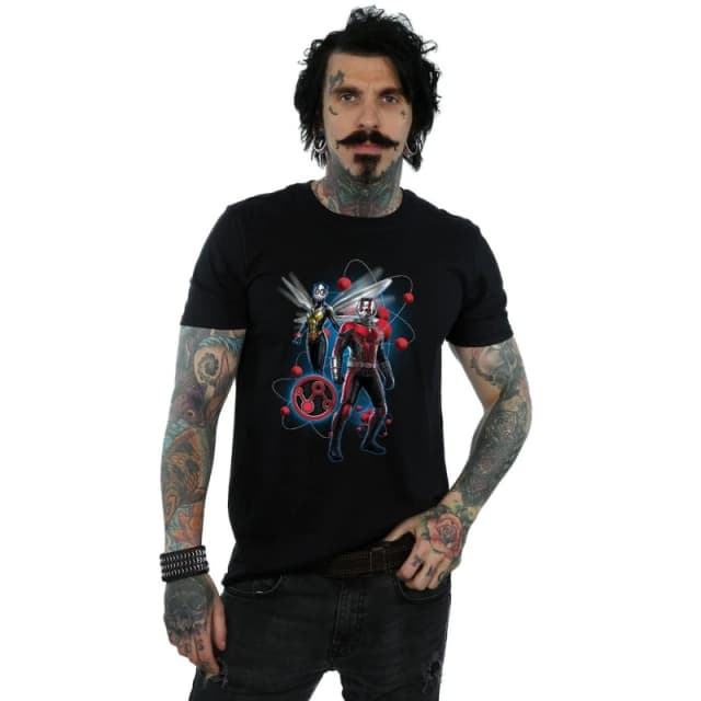 Marvel Marvel Men Ant-Man And The Wasp Particle Pose T-Shirt in Black Size: Small Black S Male 5057864307399