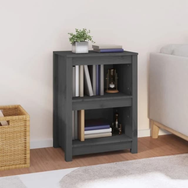 Vidaxl Book Cabinet Grey 50X35X68cm Solid Wood Pine, Grey 821701