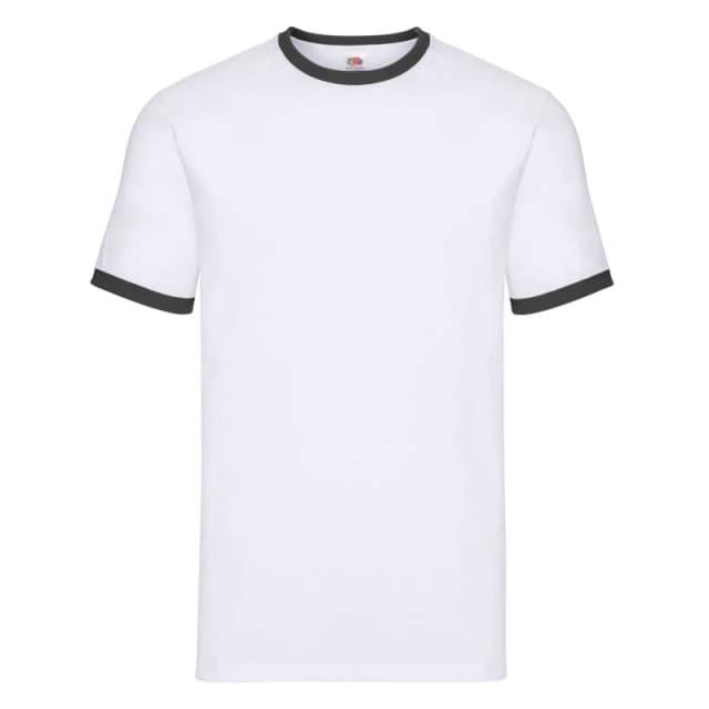 Fruit Of The Loom Fruit of the Loom Men Ringer T-Shirt in Black Size: 3X-Large Black XXXL Male 5063527385147