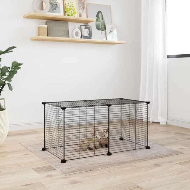 VIDAXL 8-Panel Pet Cage Black 35x35cm Steel Vidaxl 8720287190851