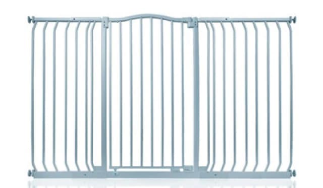 Safetots Extra Tall Curved Top Safety Gate, 152Cm - 161Cm, Matt Grey, Extra Tall 100Cm In Height, Pressure Fit Stair Gate