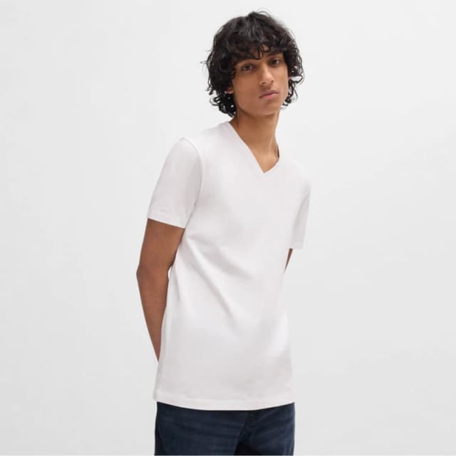Hugo 2 Pack of V-Neck T-Shirts White male L