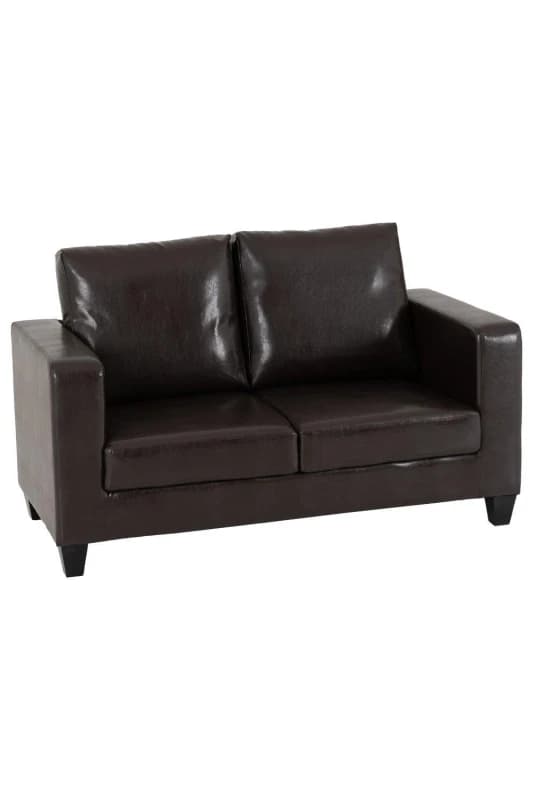 SECONIQUE Tempo Two Seater Sofa in Brown Faux Leather Contemporary and minimalist 300-308-008