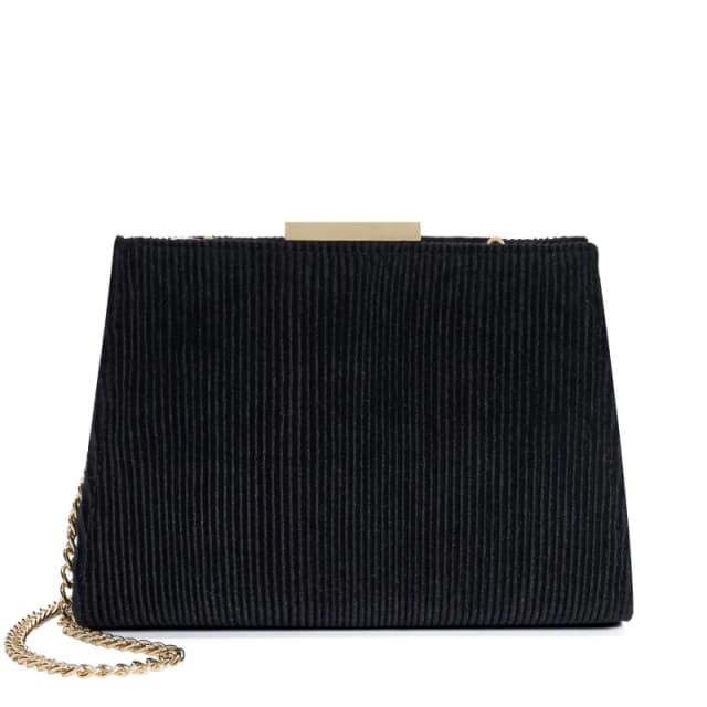 Dune London Eclipso Textured Gold Frame Clutch Bag Black female One Size