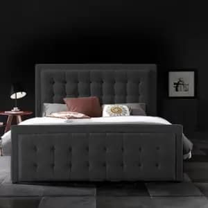 Swain Bed Single Plush Velvet Black