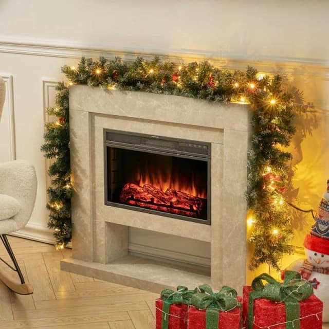 LIFE IDEAS 270cm Lighted Christmas Garland Green unisex 2.7m