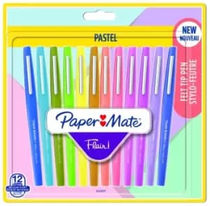 Paper Mate Flair Pastel Felt Tip Pens - Set of 12